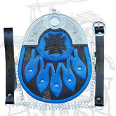 Scottish Handmade Kilt Sporran – Real Leather Black & Blue Full Dress Sporran by BattleOfKilts